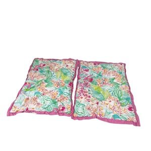 PB Teen Lilly Pulitzer Orchid Reversible Standard Pillow Cases Shams Lot of 2
